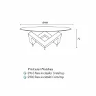 Rundt spisebord i træ med glasplade Bao, moderne design Viadurini