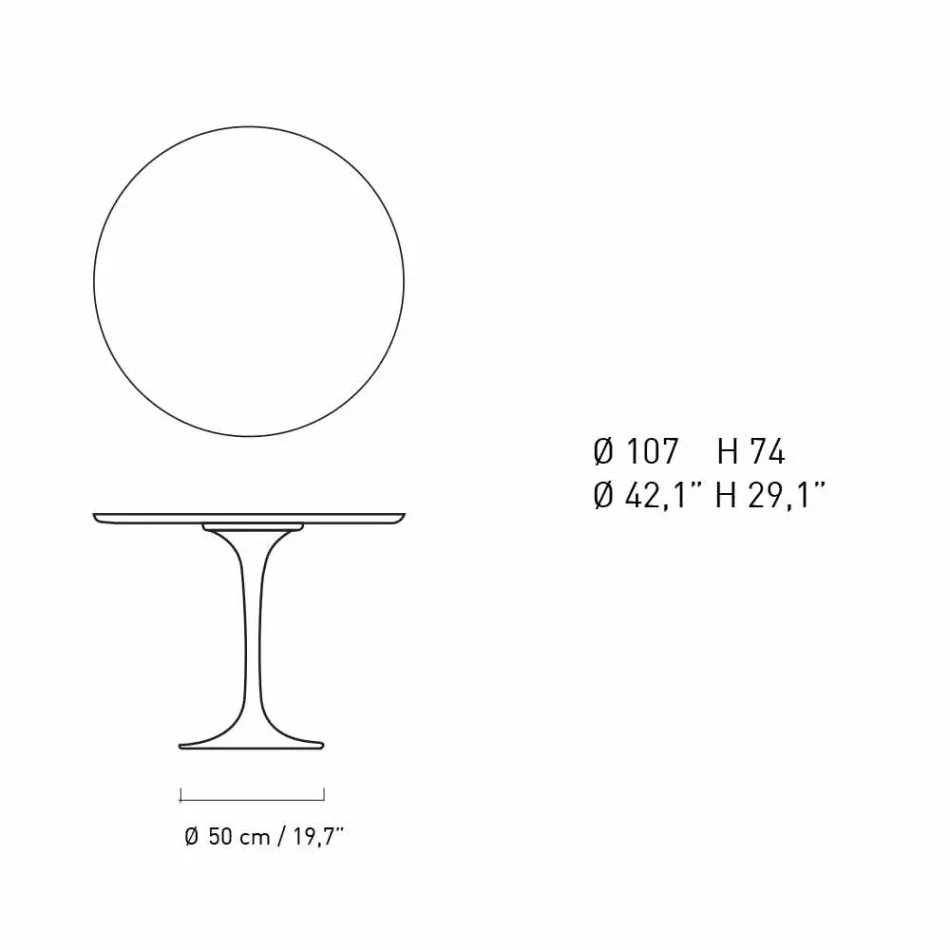 Rundt spisebord i marmor og malet aluminium fremstillet i Italien - Superb Viadurini