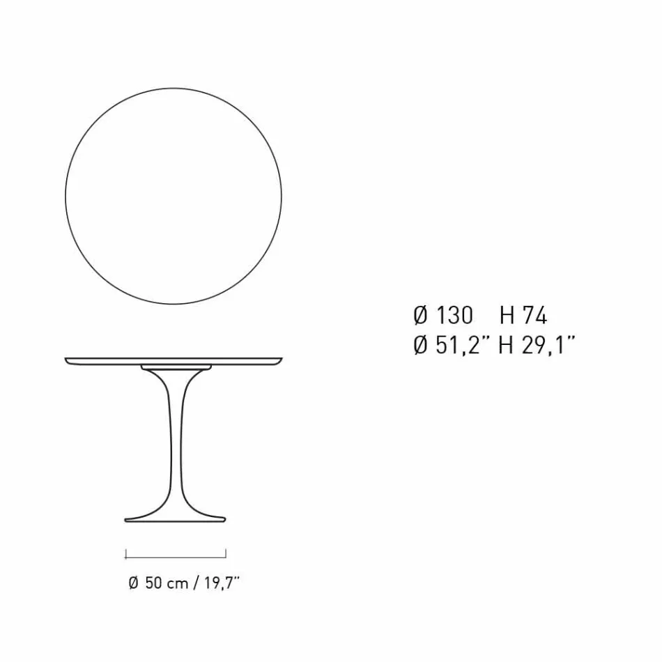 Rundt spisebord i marmor og malet aluminium fremstillet i Italien - Superb Viadurini