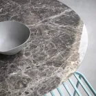 Rundt spisebord i glaskeramik og metal Fremstillet i Italien - Alfero Viadurini