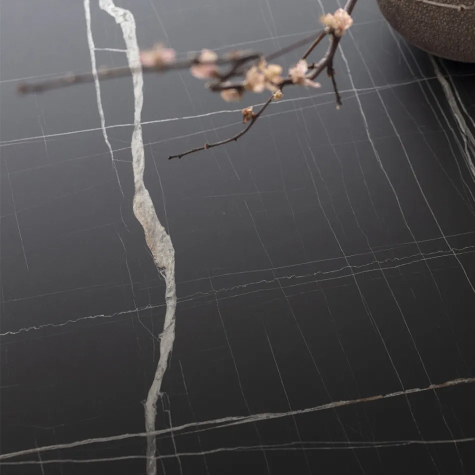 Rundt spisebord i metal og lamineret Hpl Fremstillet i Italien - Bastiano Viadurini