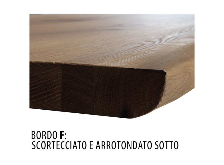 Spisebord i massivt egetræ fås med forskellige kanter lavet i Italien - Boromir Viadurini