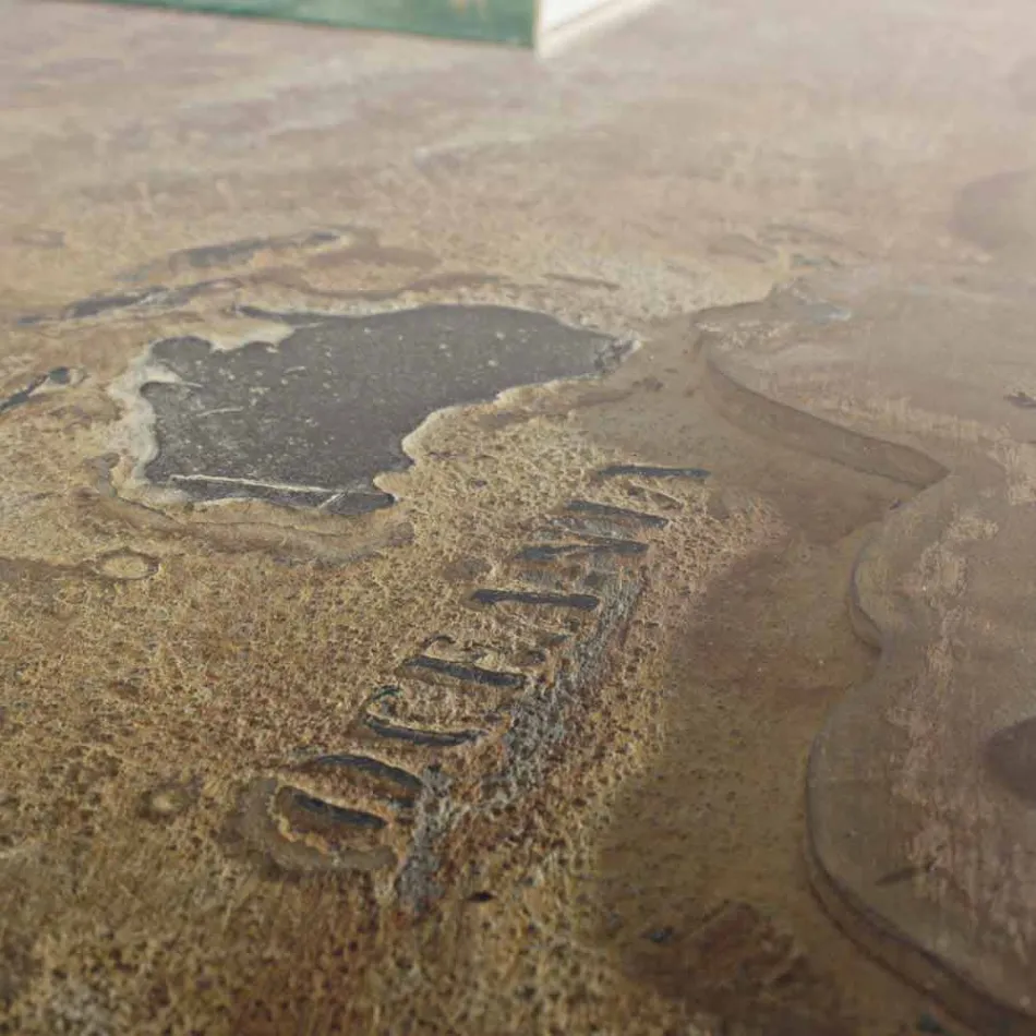 Spisebord i industriel stil med top i Mdf og Glass Homemotion - Brasil Viadurini