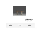 Spisebordsstruktur i jern og massivt træ lavet i Italien - Romino Viadurini