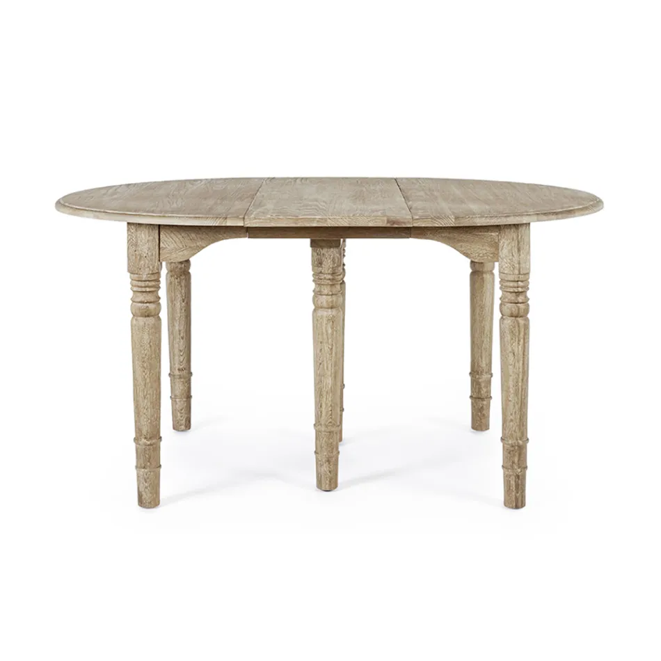 Rundt spisebord, der kan udvides til 272 cm i Homemotion Wood - Guglio Viadurini