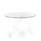 Adamo rundt spisebord med glasplade, moderne design Viadurini