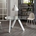 Adamo rundt spisebord med glasplade, moderne design