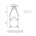 Rundt spisebord i træ og Hpl-top, 4 stykker - Faz Wood af Vondom Viadurini