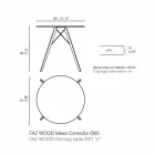 Rundt spisebord i træ og Hpl-top, 4 stykker - Faz Wood af Vondom Viadurini