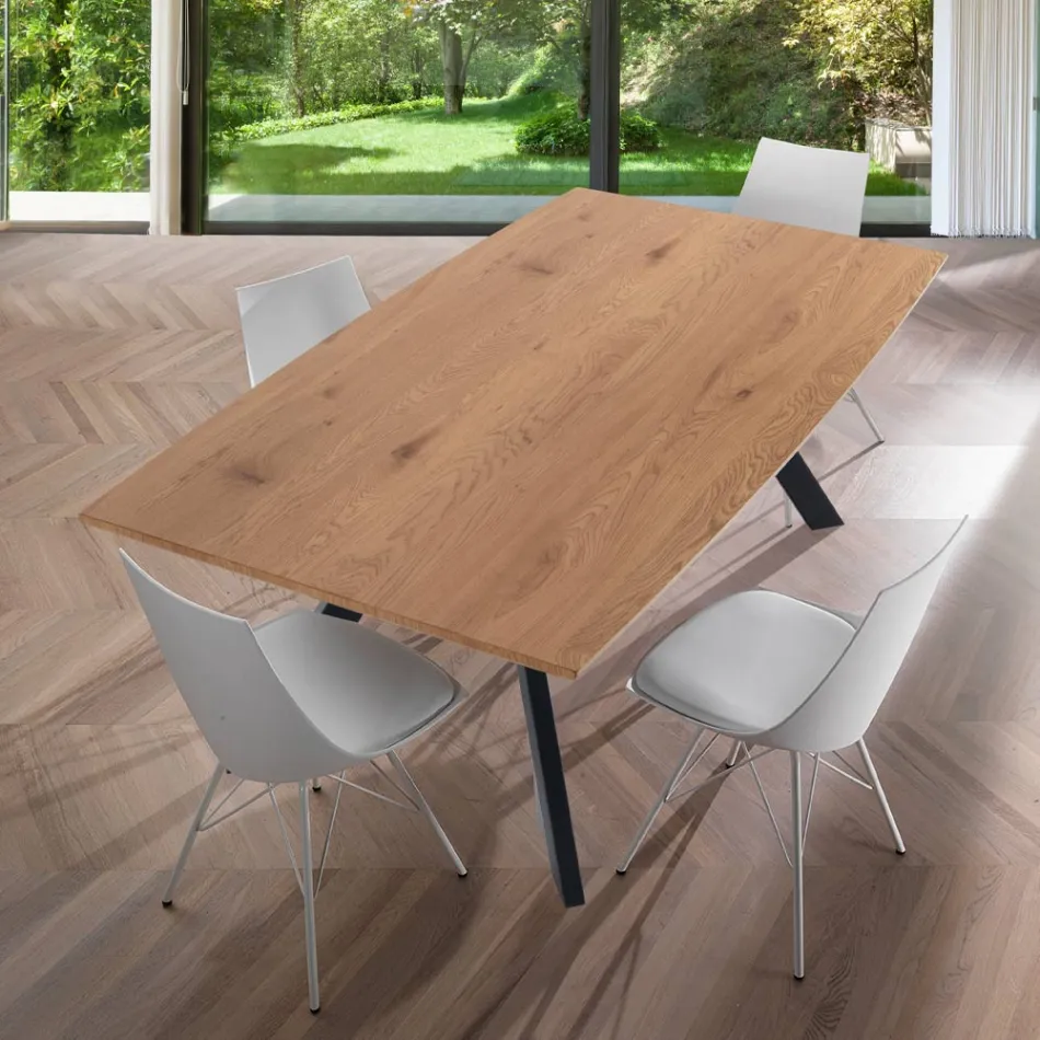 Stuebord med stålben og MDF-plade - Terullio Viadurini