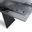 160x90 Stuebord med Transparent Hamret Glasplade - Martello Viadurini