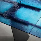 160x90 Stuebord med Transparent Hamret Glasplade - Martello Viadurini