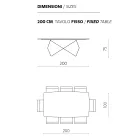 Stuebord 200x100 i Eg Finer og Metal - Kryds Viadurini