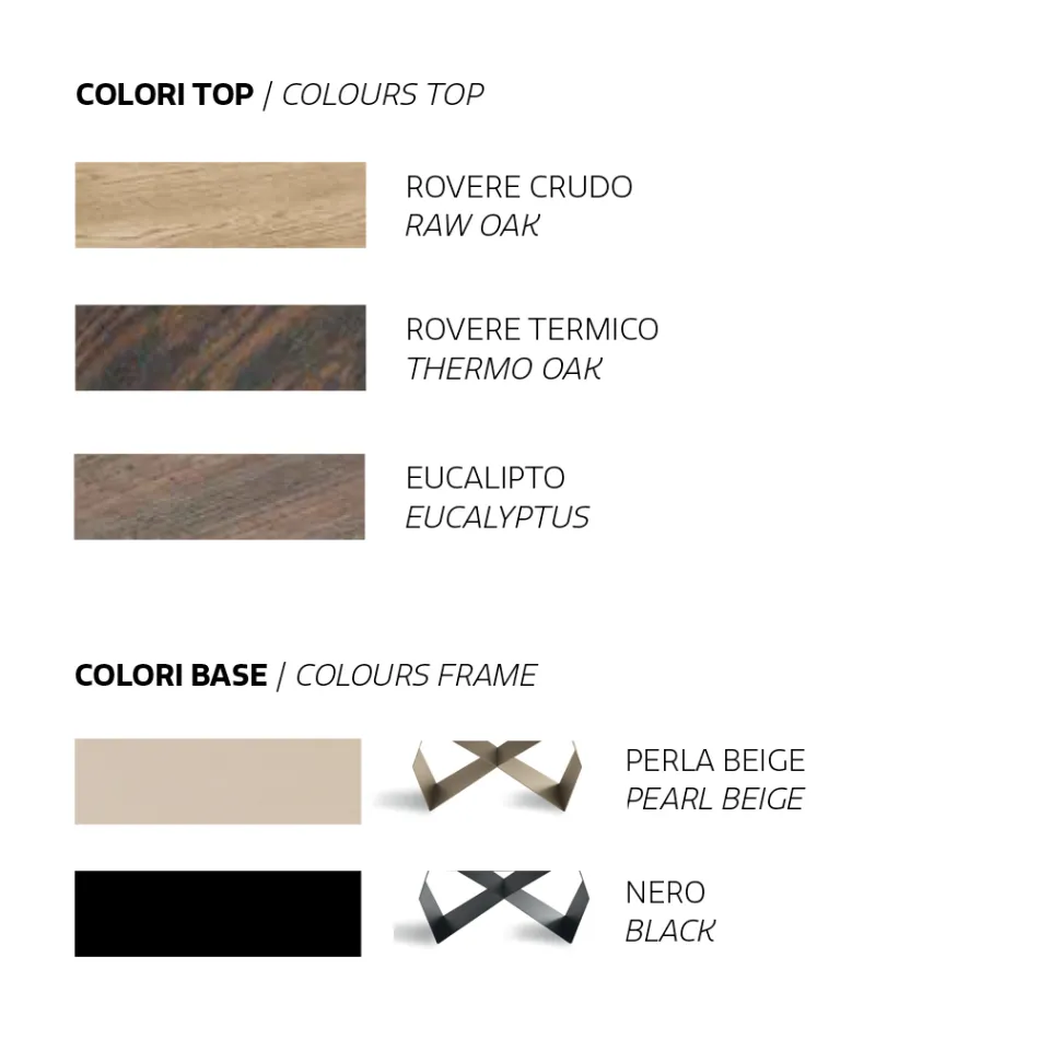 Stuebord 200x100 i Eg Finer og Metal - Kryds Viadurini