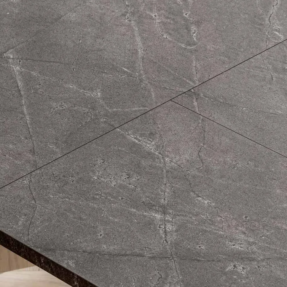 Udtrækkeligt stuebord 260 eller 300 cm i metal og HPL - Borgo Viadurini