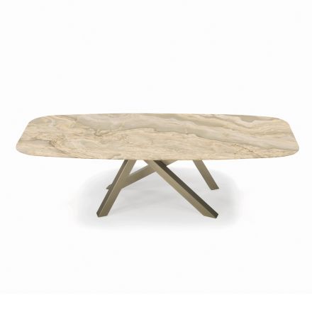 Stuebord med tøndeformet plade i keramik Made in Italy - Settimmio Viadurini