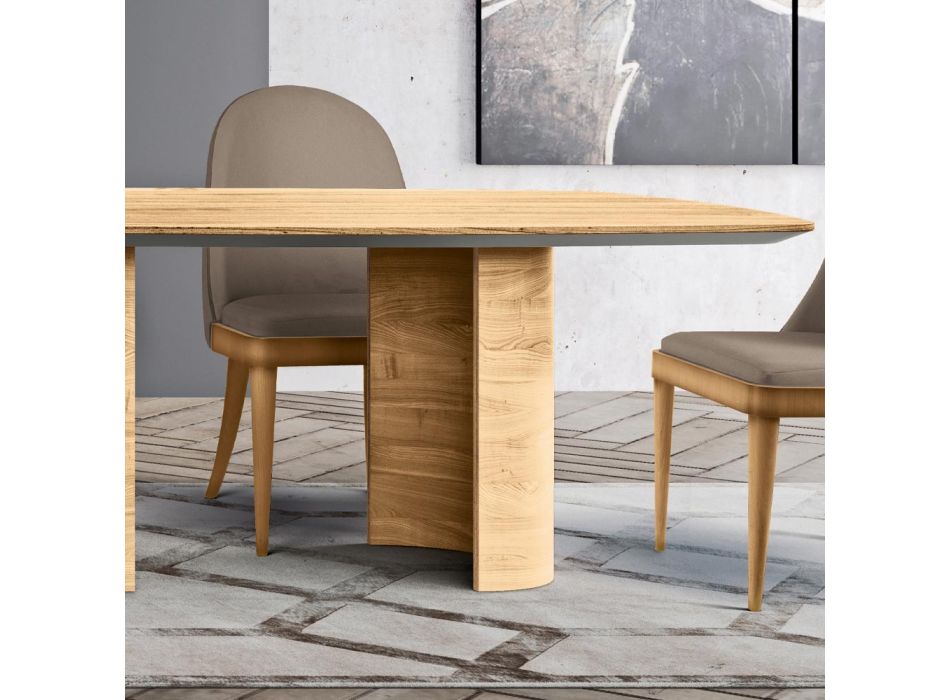Stuebord med træplade og fod lavet i Italien - Auktion Viadurini