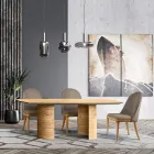 Stuebord med træplade og fod lavet i Italien - Auktion Viadurini