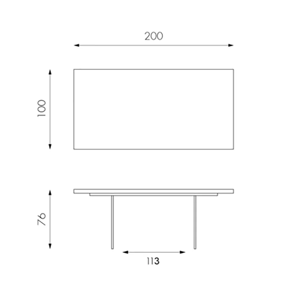 Stuebord i egefiner og understel af hærdet glas - Nicofisso Viadurini