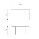 Stuebord i egefiner og understel af hærdet glas - Nicofisso Viadurini