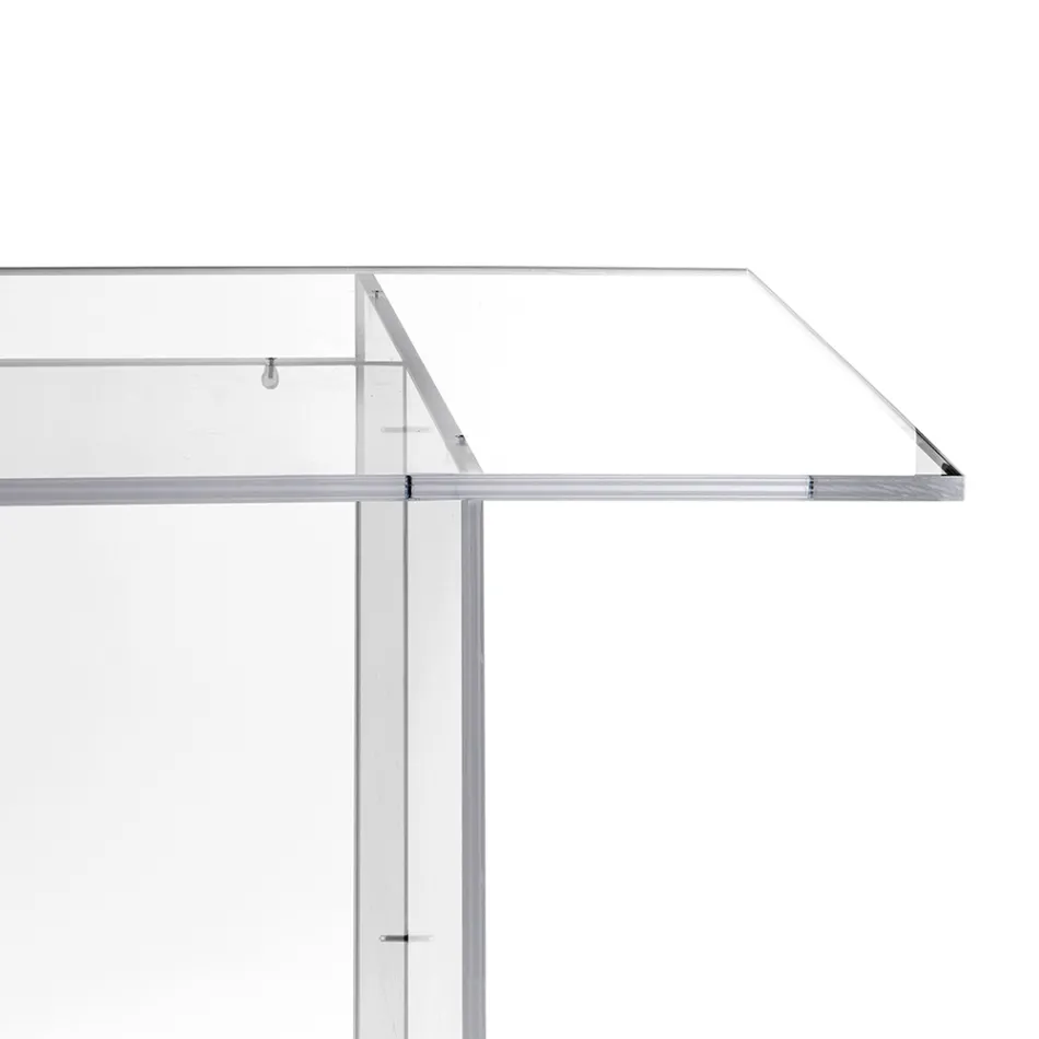 Selenia minimalistisk designbord i transparent plexiglas, fremstillet i Italien Viadurini