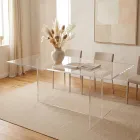 Selenia minimalistisk designbord i transparent plexiglas, fremstillet i Italien Viadurini