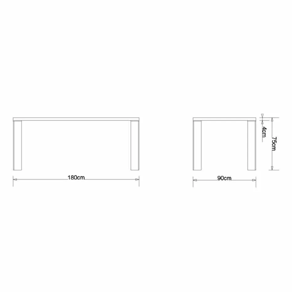 Moderne designbord i naturlig valnødtræ, L180xP90cm, Yvonne Viadurini