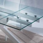 Mesa udtrækkeligt designbord i metal og hærdet glas Viadurini
