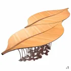 Design bord finerede eg og valnøddetræ Fenice Viadurini