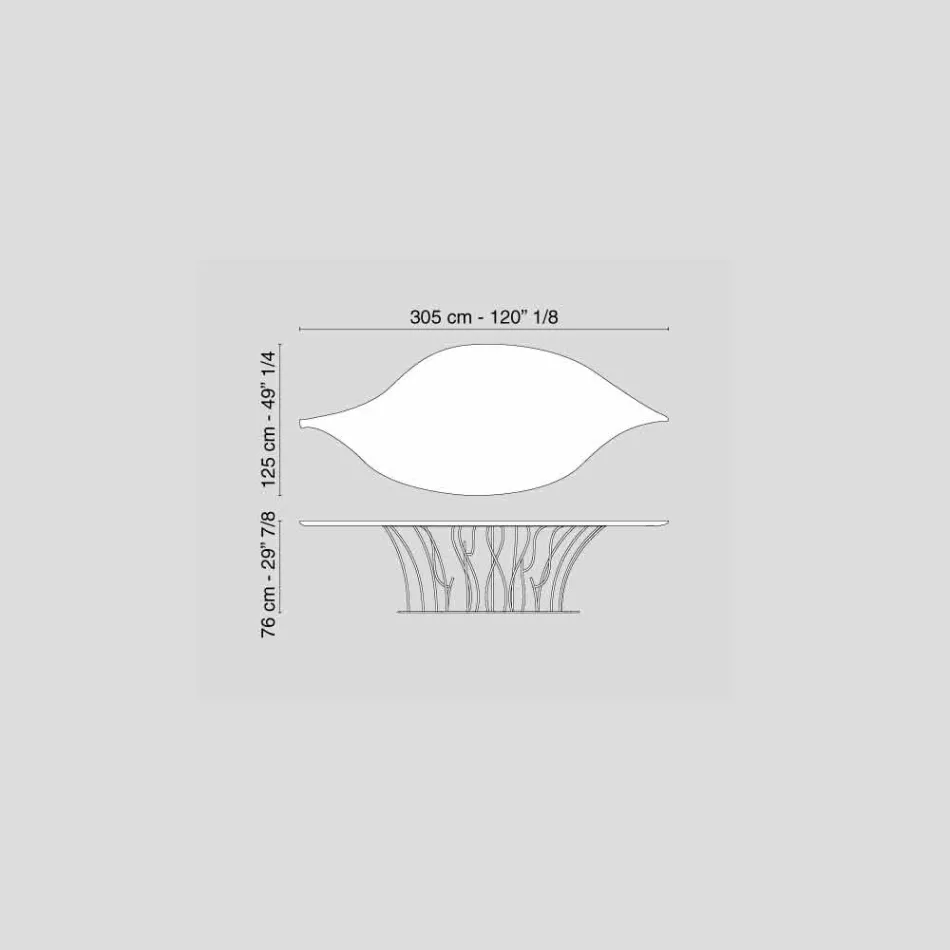 Design bord finerede eg og valnøddetræ Fenice Viadurini