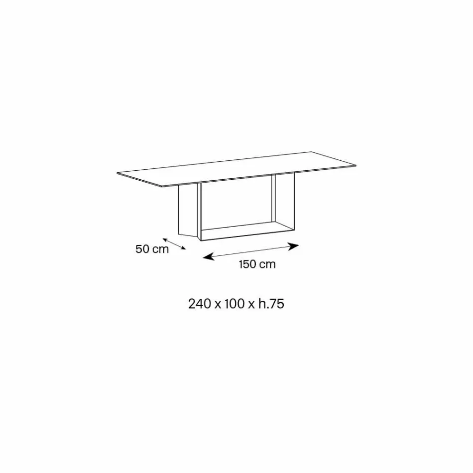 Designbord i Matt Noir Desir Keramik og metal fremstillet i Italien - mørkebrunt Viadurini