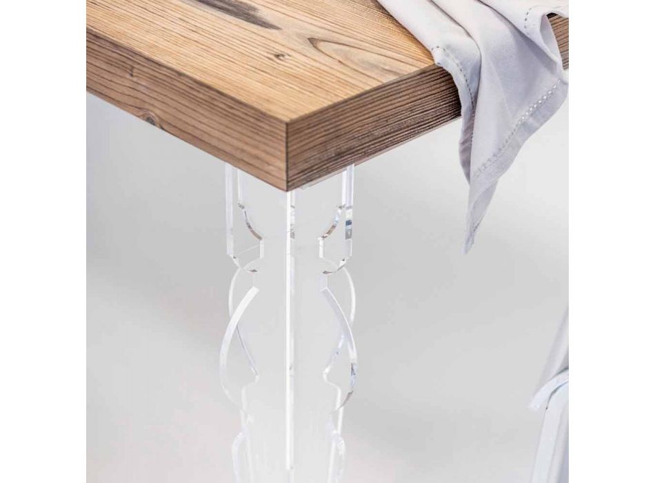 Design bord lavet af gran træ og plexiglas lavet i Italien, Castro Viadurini