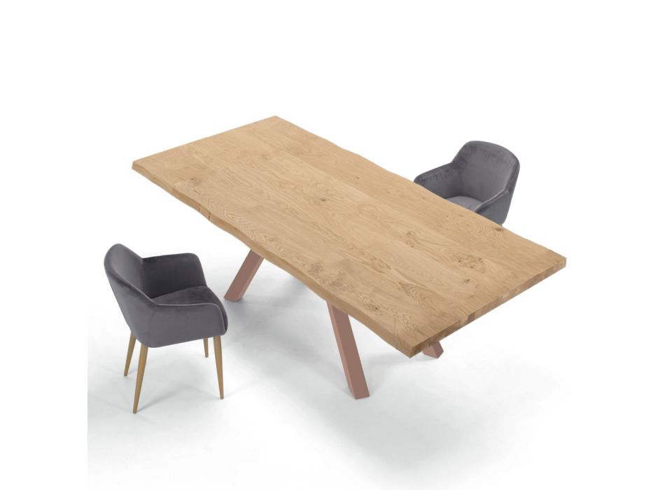 Designbord i træ og stål op til 12 sæder Made in Italy – Settimmio Viadurini