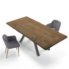 Designbord i træ og stål op til 12 sæder lavet i Italien - Settimmio Viadurini