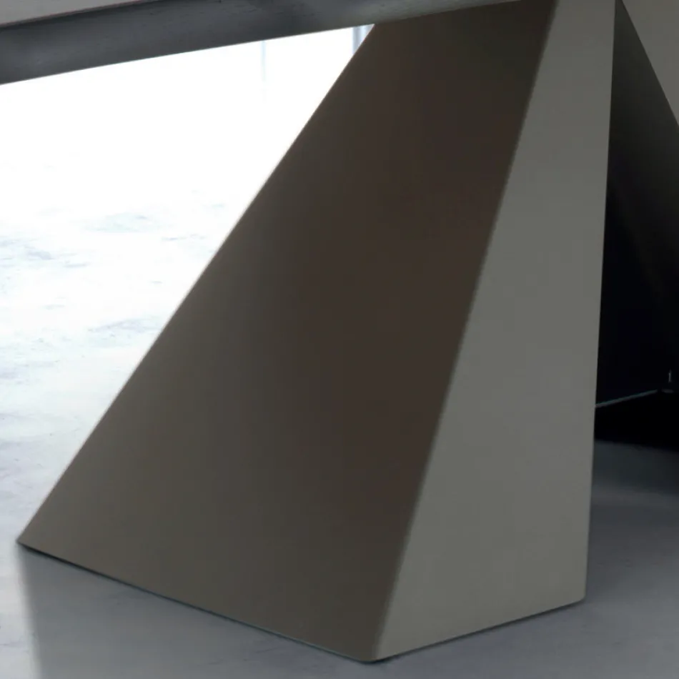 Designbord i fineret træ og stål Fremstillet i Italien – Dalmata Viadurini