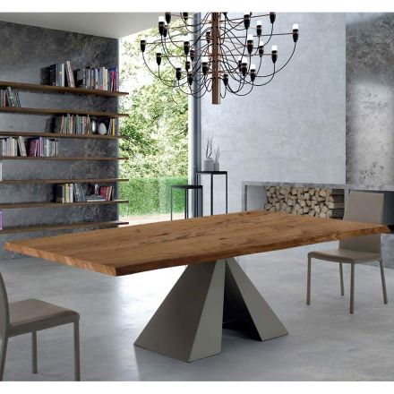 Designbord i fineret træ og stål Fremstillet i Italien – Dalmata Viadurini