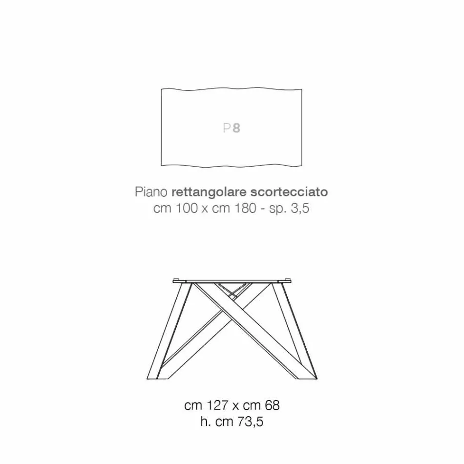 Designbord i massivt træ produceret i Italien, Wilmer Viadurini