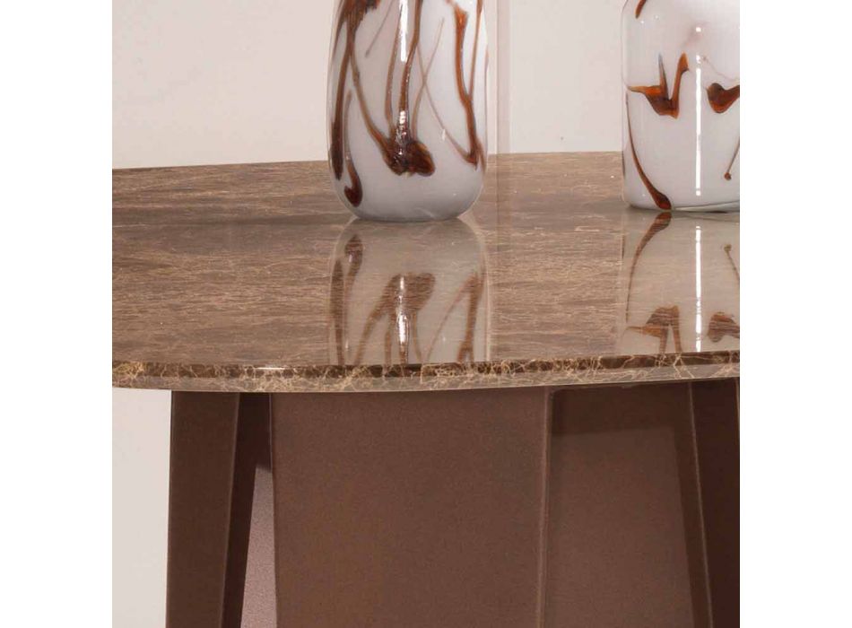 Designbord i Emperador Dark Marble 130x130 cm, lavet i Italien - Nuvolento Viadurini