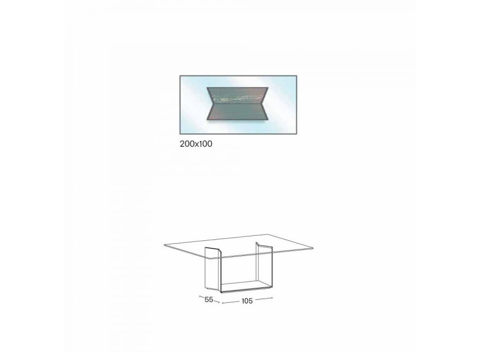 Designbord i metal og marmor med glasplade Fremstillet i Italien - Minera Viadurini