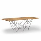 Moderne design bord med træ top og metal base, Esperia Viadurini