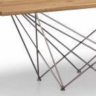 Moderne design bord med træ top og metal base, Esperia Viadurini