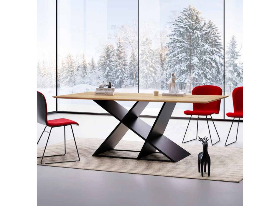 Moderne designbord i flerlags træ lavet i Italien Amaro Viadurini