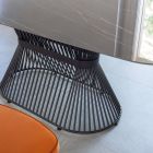 Elliptisk spisebord i poleret keramik og stål - Ravi Viadurini