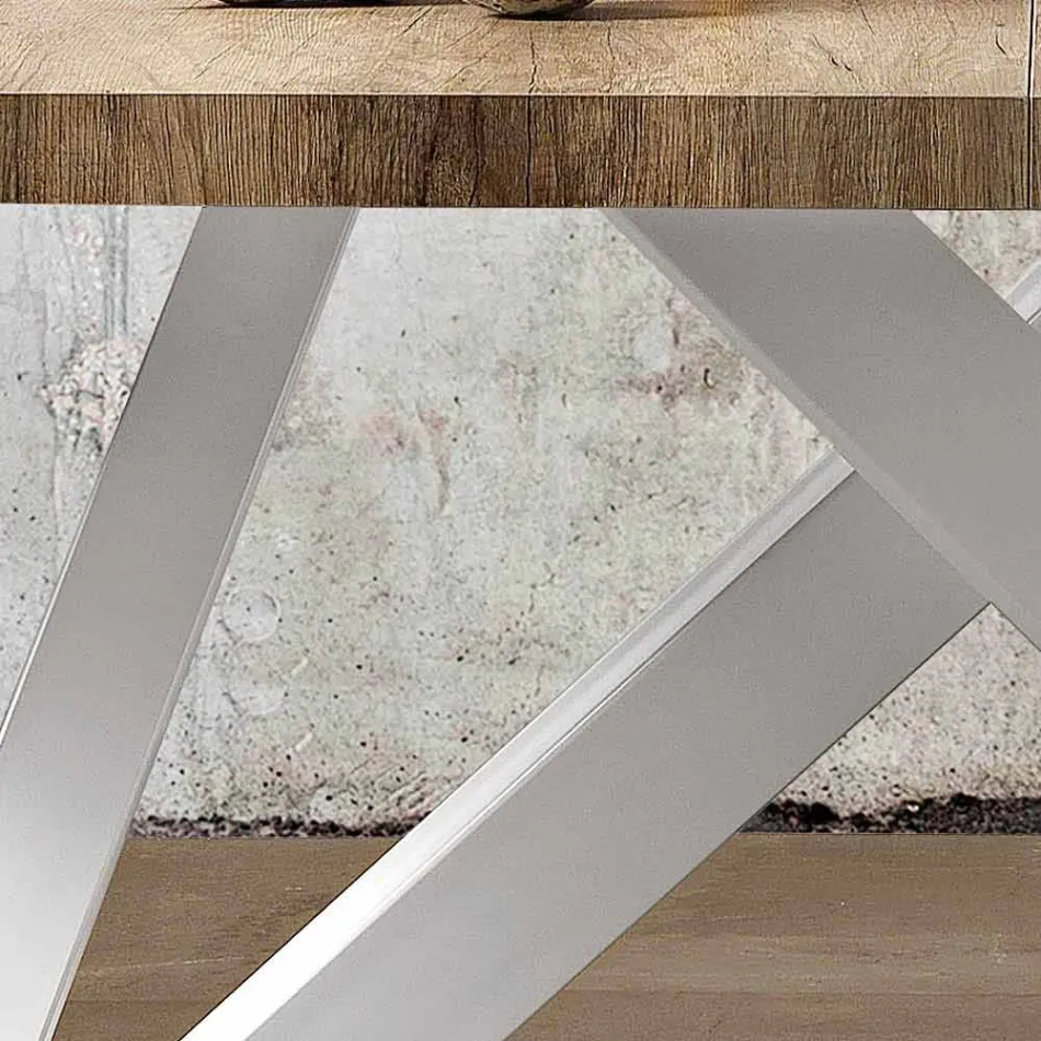 Moderne extensible bord lavet af lavet i Italien melamin træ, Wilmer Viadurini