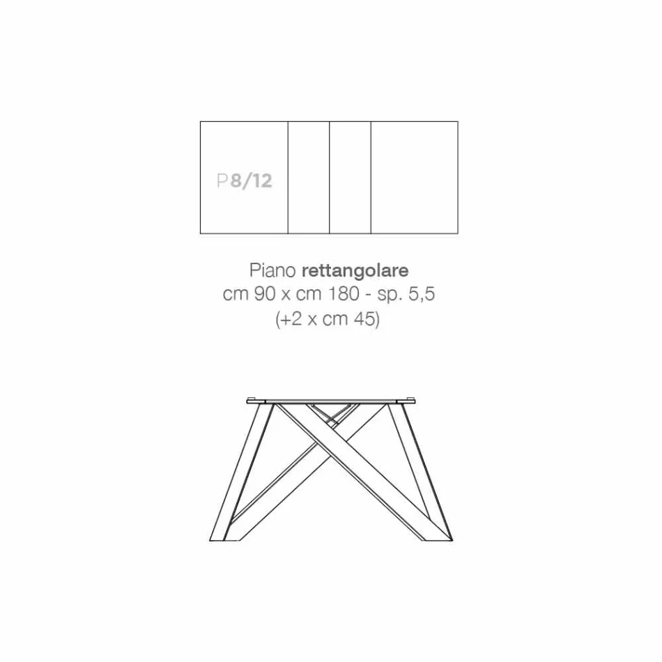 Moderne extensible bord lavet af lavet i Italien melamin træ, Wilmer Viadurini
