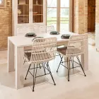 190x100 cm fast stuebord lavet af massivt teaktræ - flamsk Viadurini