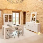 190x100 cm fast stuebord lavet af massivt teaktræ - flamsk Viadurini