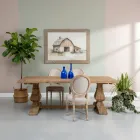 Fast bord 240x100 cm i gammelt, naturligt fyrretræ - Africo Viadurini