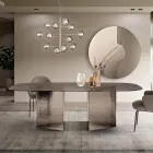 Fast bord 240x120 cm i gennemsigtigt ribbet glas fremstillet i Italien - Varo Viadurini