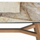 Fast tøndeformet bord med Canaletto valnøddeaskebund lavet i Italien - nord Viadurini